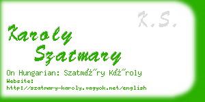 karoly szatmary business card